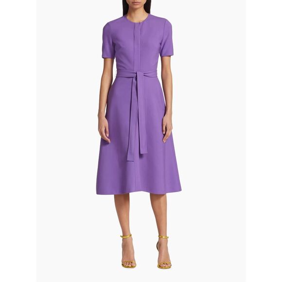 NWT Oscar de la Renta Virgin Wool Midi Dress Purple Size 8 $2590 - Picture 2 of 14